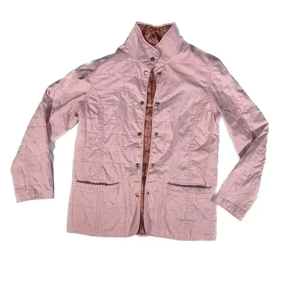 Liz Claiborne | Reversible Quilted Coat in Pink and Paisley | Medium - Picture 3 of 9